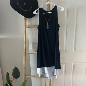 Navy and light blue Sleeveless Dress